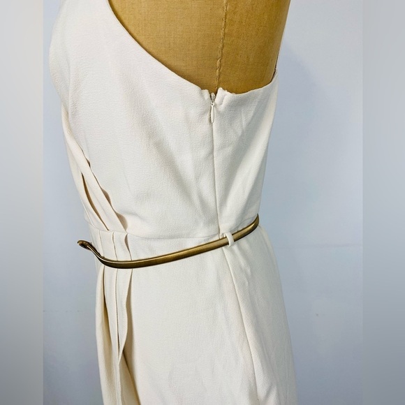 Ark & Co Cocktail Dress with Gold Accents, Large, Cream Mini Dress with Belt - Picture 8 of 16